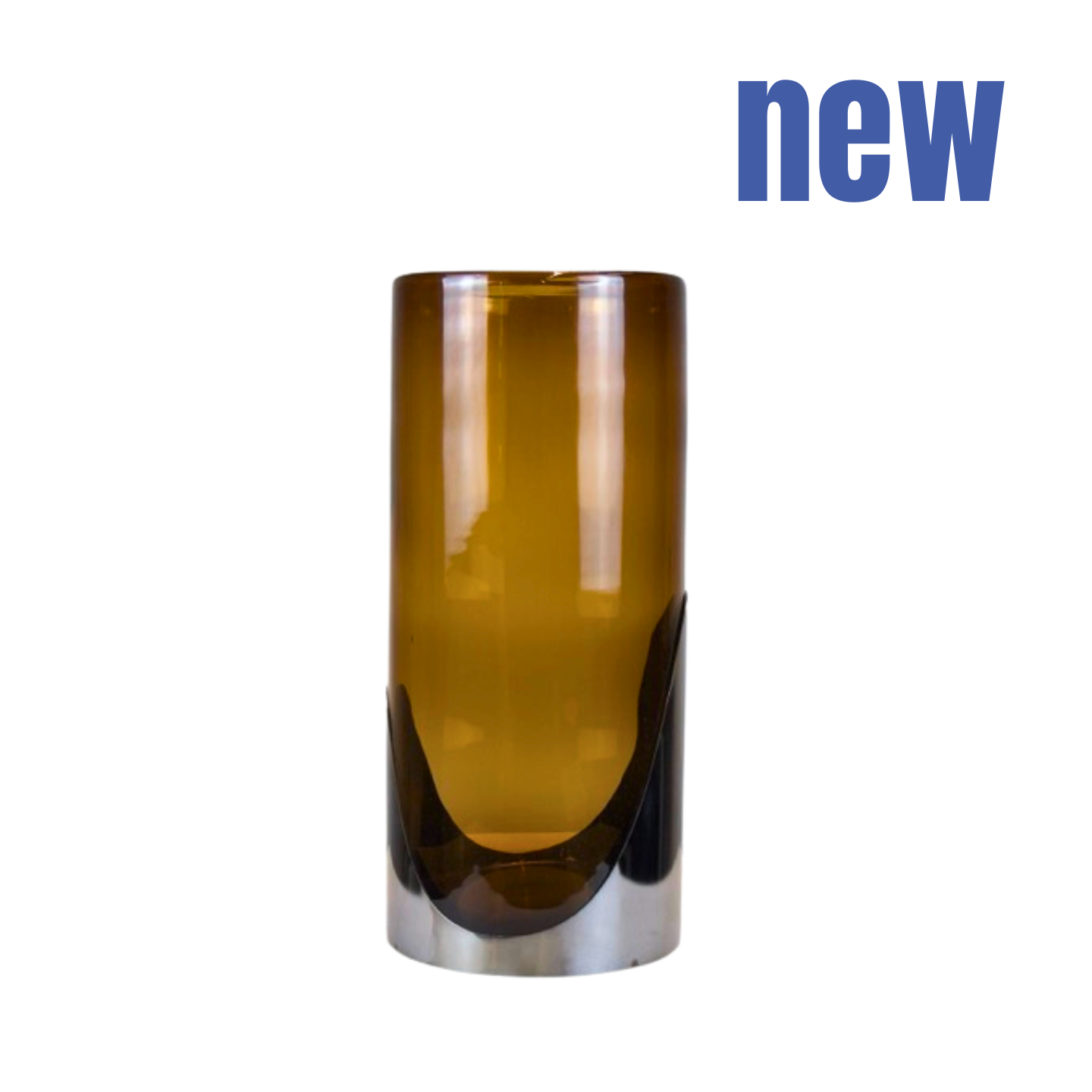 Glass vase with metal